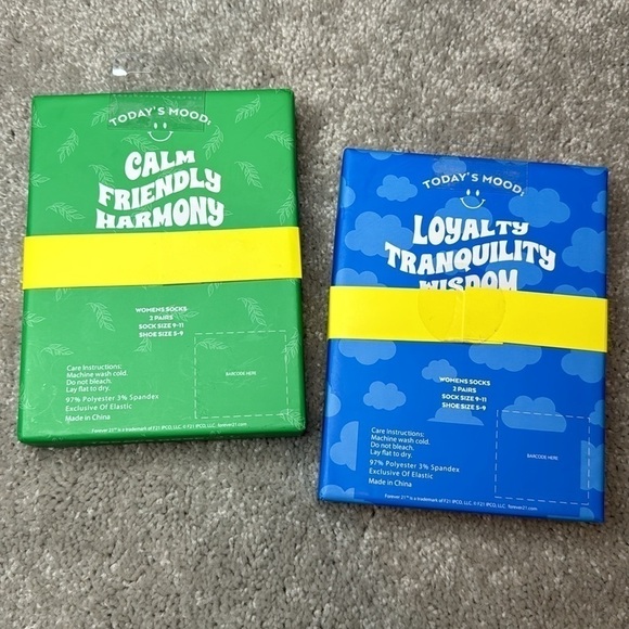 New in Package Bundle of 2 Packs - 4 Pairs Forever 21 Today's Mood Socks Sz 9-11 - Picture 2 of 7